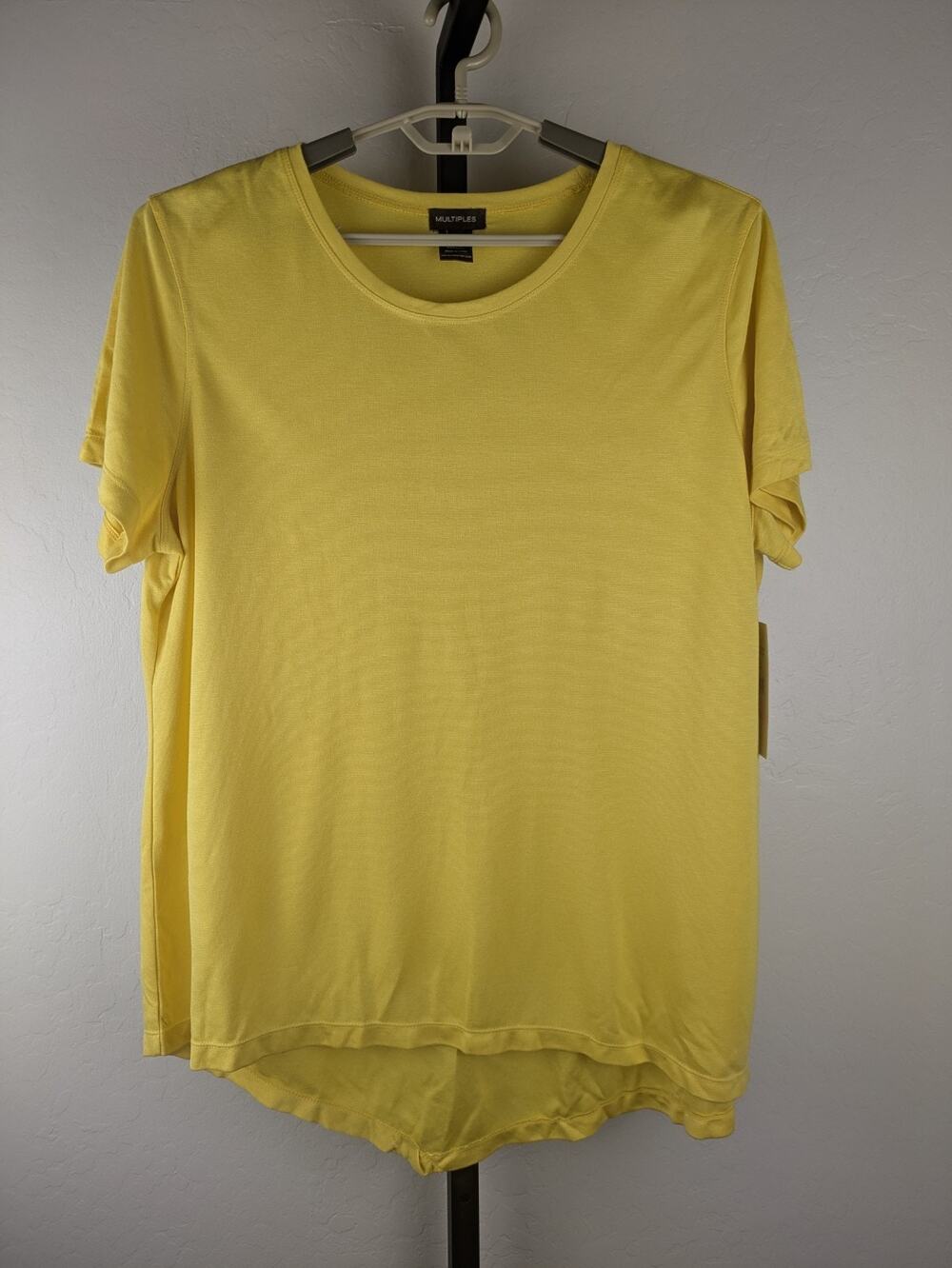 Multiples Yellow Short Sleeve Tunic Length Top Modal Blend